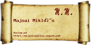 Majsai Miklós névjegykártya